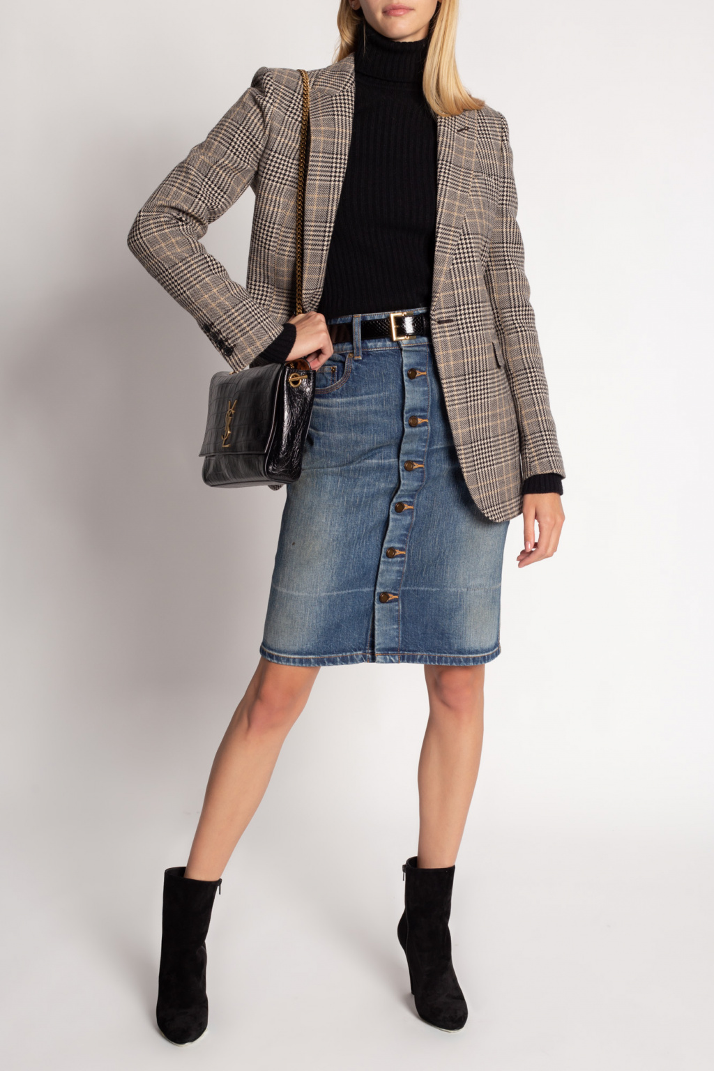 Saint laurent cheap denim skirt